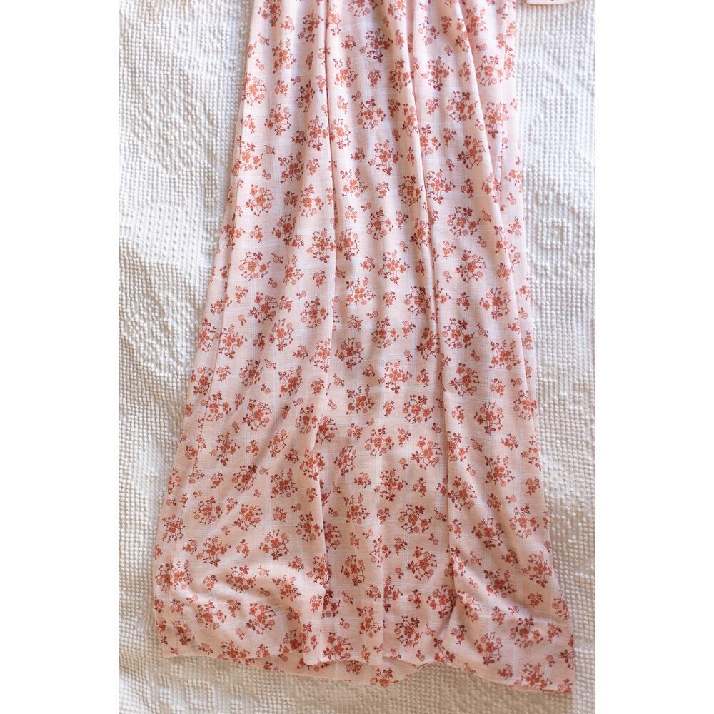 Vintage 70s Maxi Barkcloth Dress Handmade Retro Mod SMALL FLAW - Picture 5 of 10